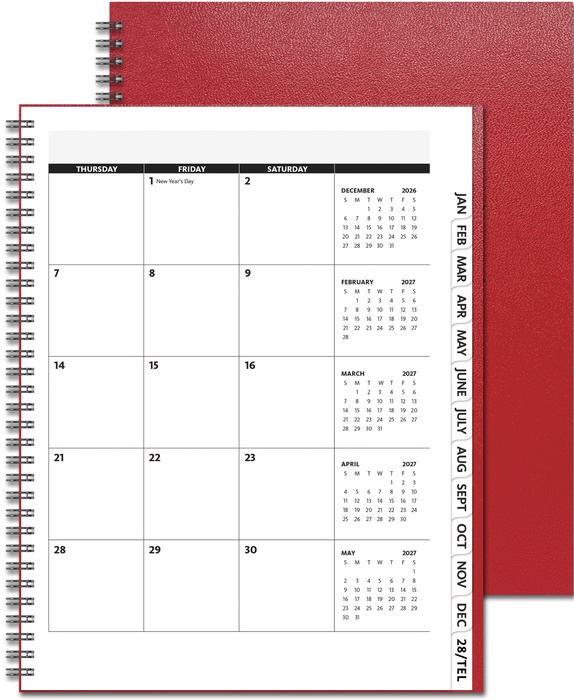 Leatherette Analyst Tabbed Monthly Planner