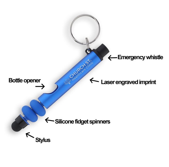 Keyspin Multi Function Whistle Key Ring