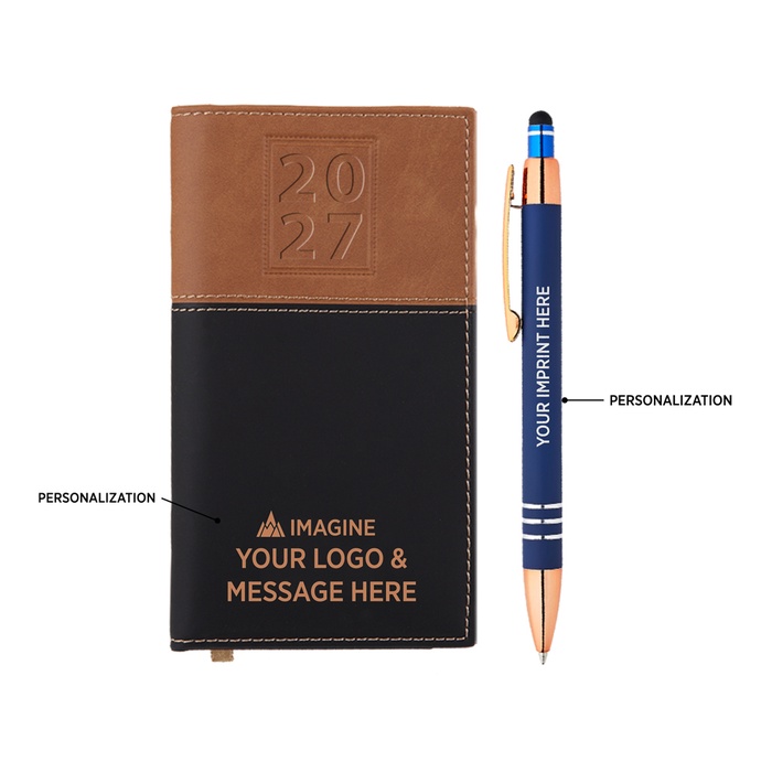 Regatta Horizons Pocket Calendar - 2027 with Celena Stylus Soft Touch Copper Pen
