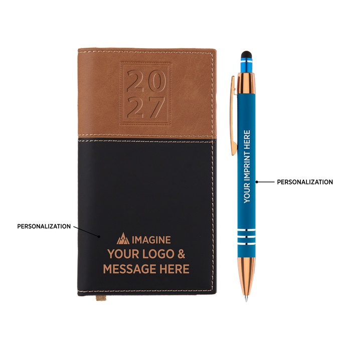 Regatta Horizons Pocket Calendar - 2027 with Celena Stylus Soft Touch Copper Pen