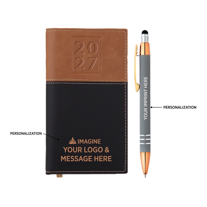 Regatta Horizons Pocket Calendar - 2027 with Celena Stylus Soft Touch Copper Pen