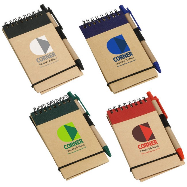 Think Green Recycled Promotional Notebook & Pen