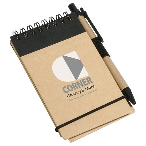 Think Green Recycled Promotional Notebook & Pen