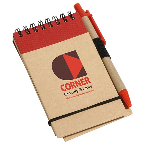 Think Green Recycled Promotional Notebook & Pen