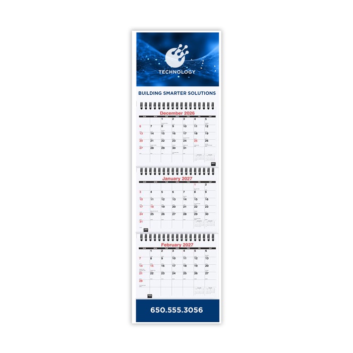 Three Months at a Glance Calendar - 2027