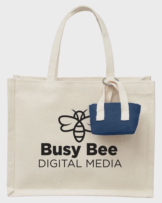 Mini Recycled Cotton Tote Bag with Charm