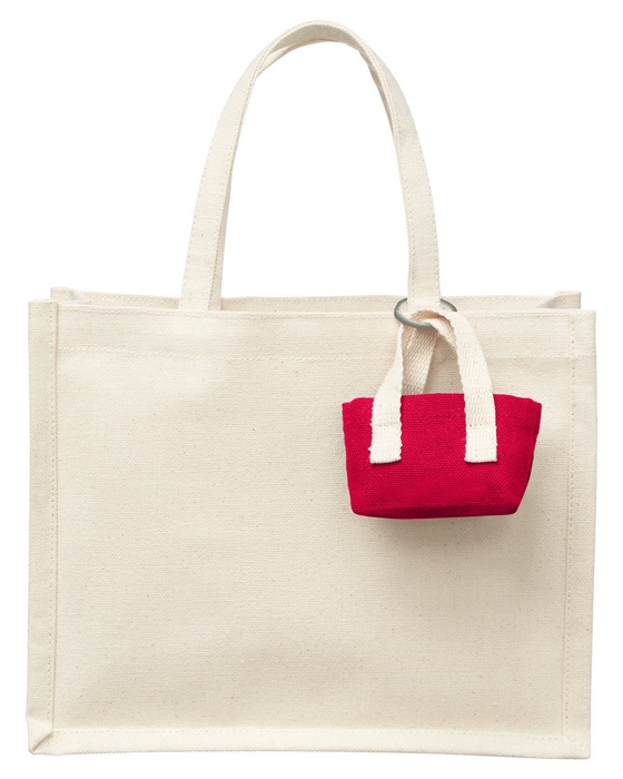 Mini Recycled Cotton Tote Bag with Charm