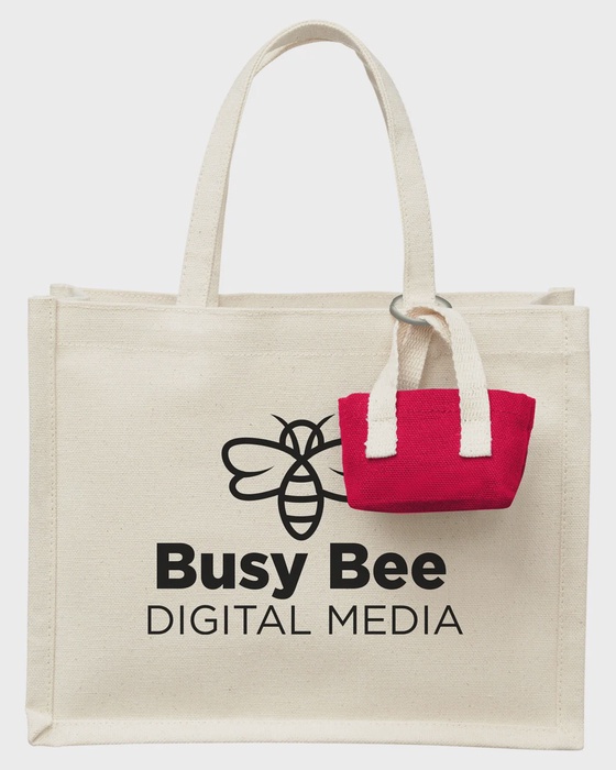 Mini Recycled Cotton Tote Bag with Charm