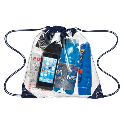 Touchdown Clear Drawstring Backpack with Imprint