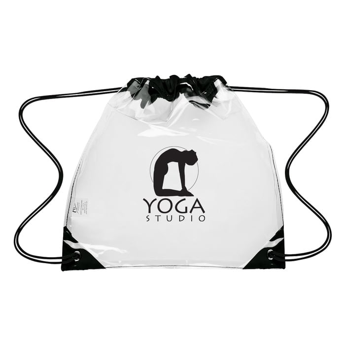 Touchdown Clear Drawstring Backpack with Imprint