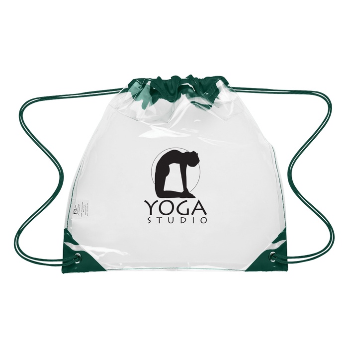 Touchdown Clear Drawstring Backpack with Imprint