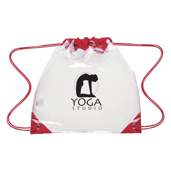 Touchdown Clear Drawstring Backpack with Imprint