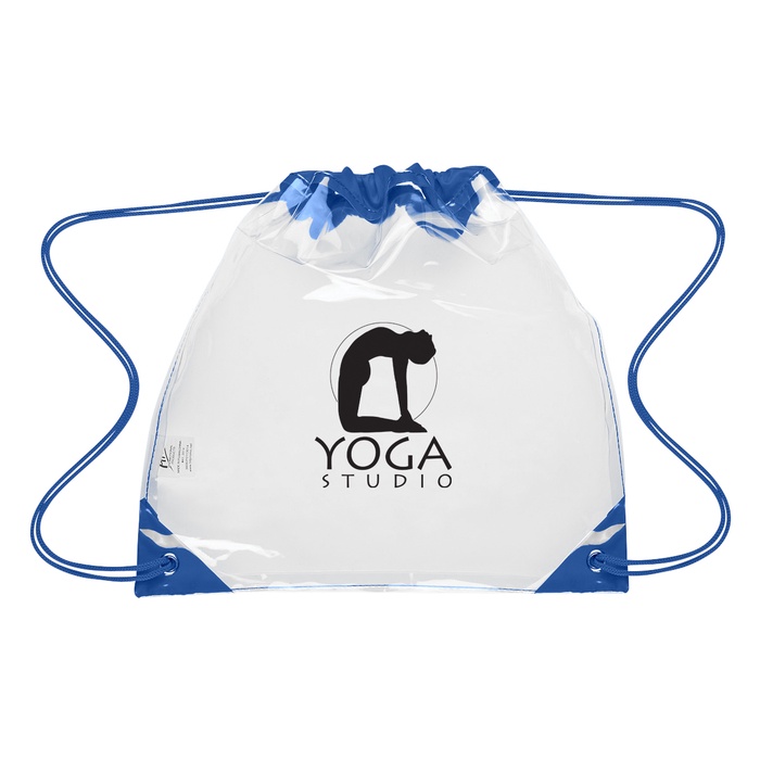 Touchdown Clear Drawstring Backpack with Imprint