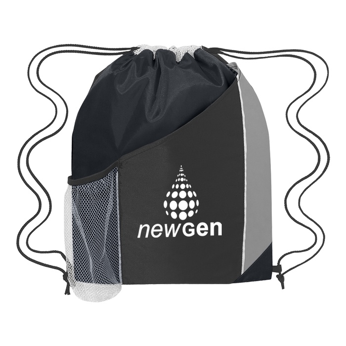 Personalized Tri-Color Drawstring Sports Backpacks