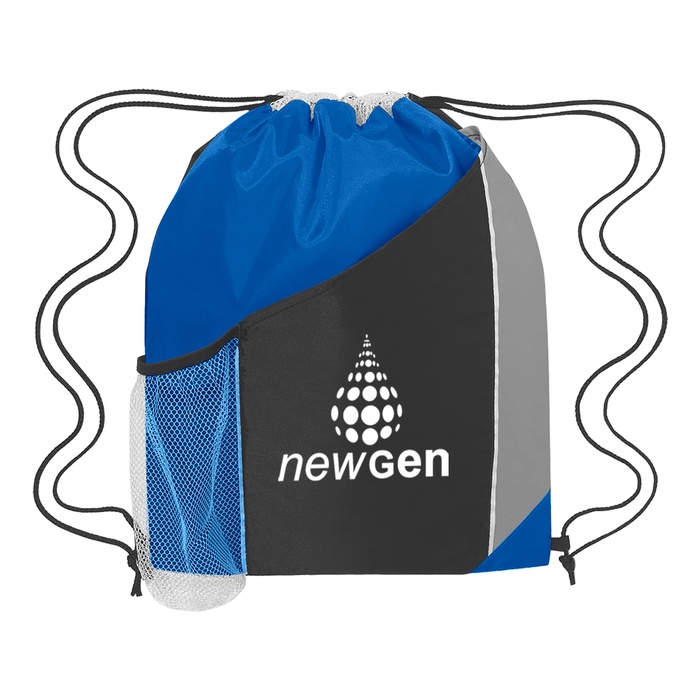 Personalized Tri-Color Drawstring Sports Backpacks