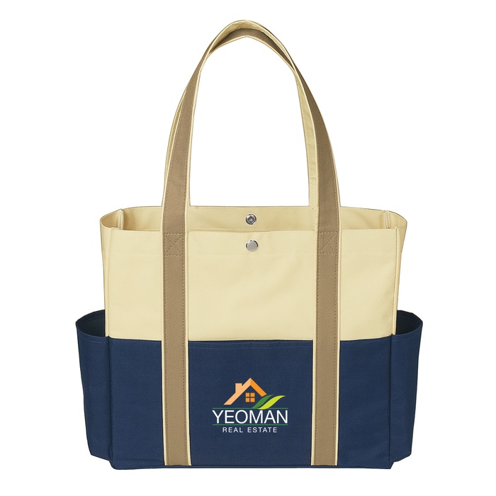 Tri-Color Pockets Promotional Tote Bags
