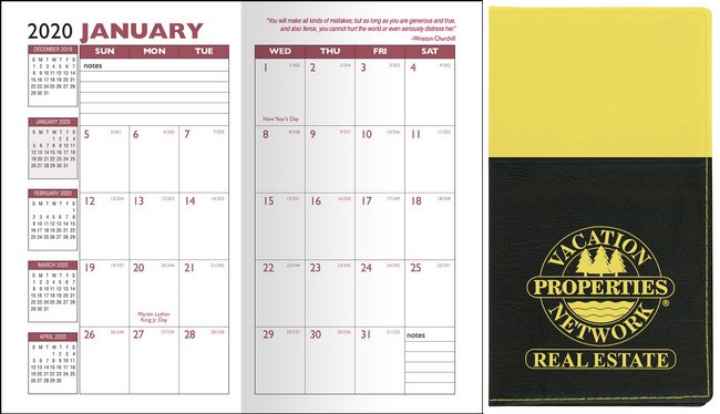 Two-Tone Soft Cover Monthly Pocket Planner - 2026