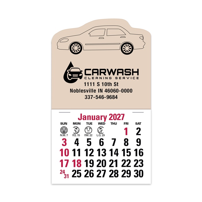 2-Color Stick Up Grid, English (14-Month) Car Shape - 2027