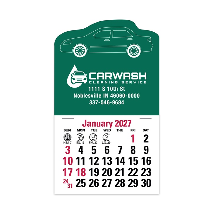 2-Color Stick Up Grid, English (14-Month) Car Shape - 2027