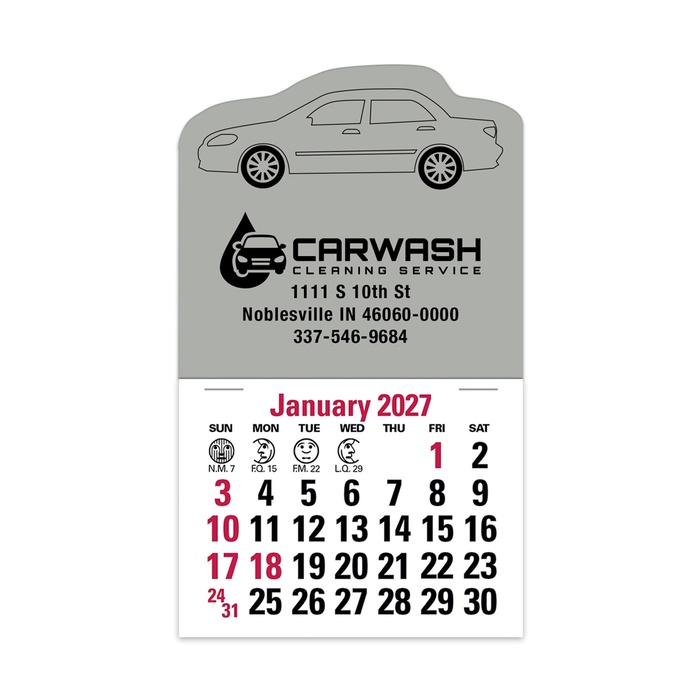 2-Color Stick Up Grid, English (14-Month) Car Shape - 2027