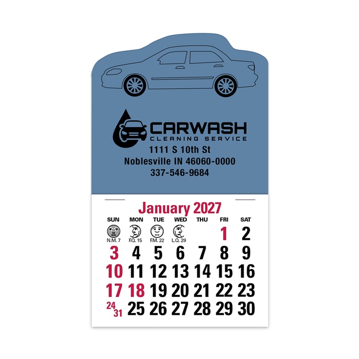 2-Color Stick Up Grid, English (14-Month) Car Shape - 2027