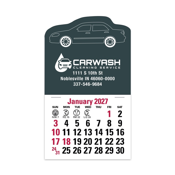 2-Color Stick Up Grid, English (14-Month) Car Shape - 2027