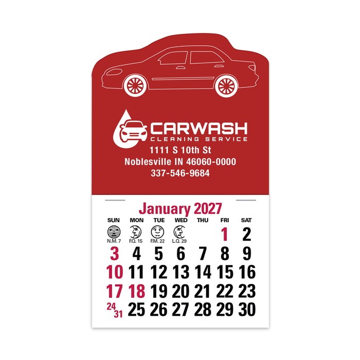 2-Color Stick Up Grid, English (14-Month) Car Shape - 2027