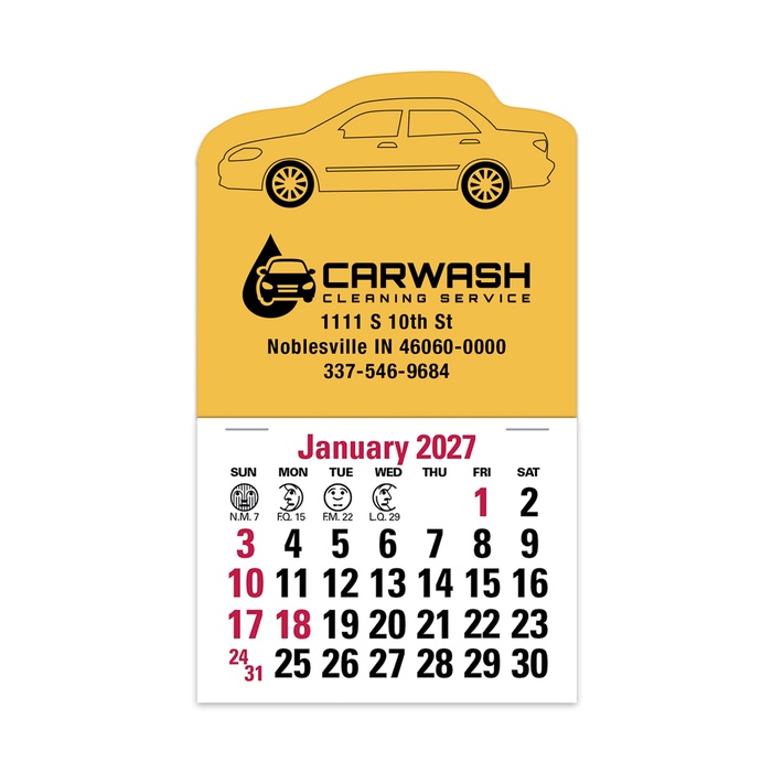 2-Color Stick Up Grid, English (14-Month) Car Shape - 2027