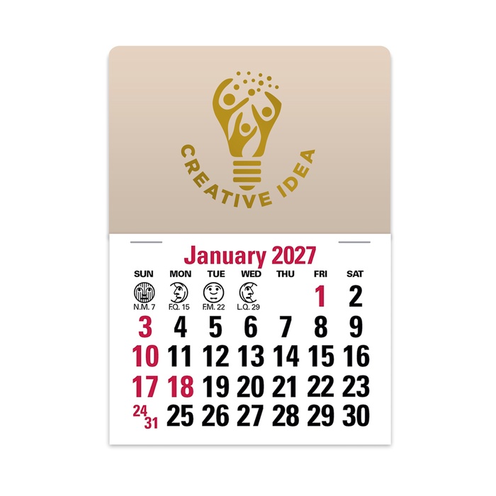 2-Color Stick Up Grid, English (14-Month) Rectangle Shape - 2027