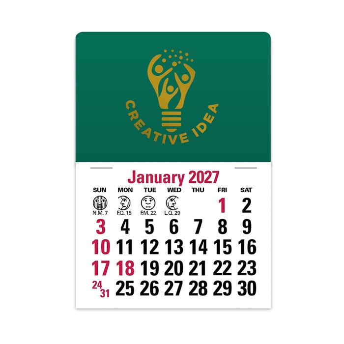 2-Color Stick Up Grid, English (14-Month) Rectangle Shape - 2027