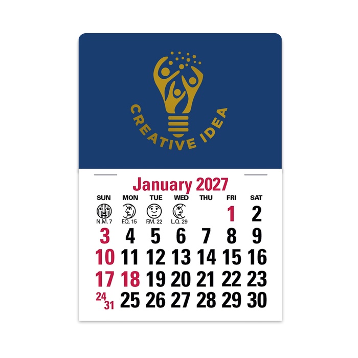 2-Color Stick Up Grid, English (14-Month) Rectangle Shape - 2027