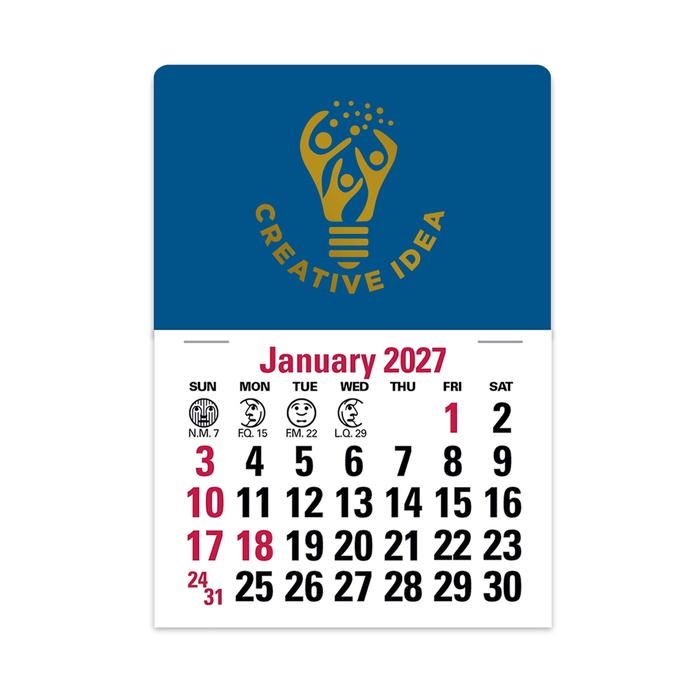 2-Color Stick Up Grid, English (14-Month) Rectangle Shape - 2027