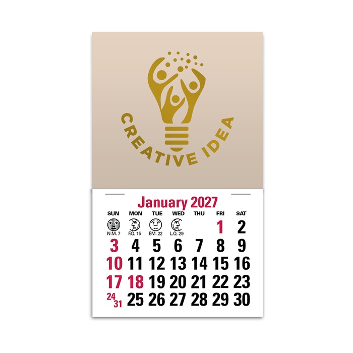 2-Color Stick Up Grid, English (14-Month) Square Shape - 2027