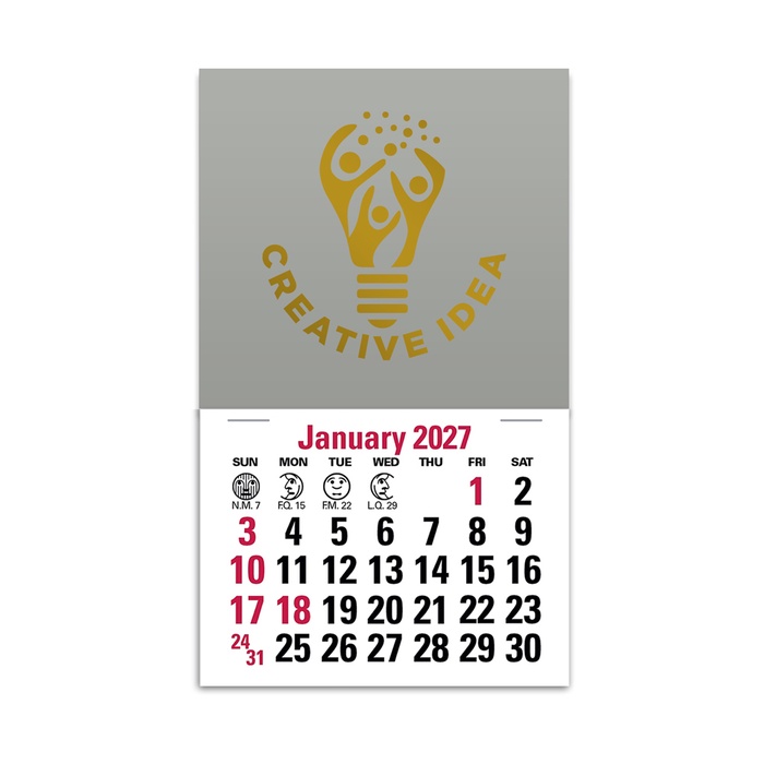 2-Color Stick Up Grid, English (14-Month) Square Shape - 2027