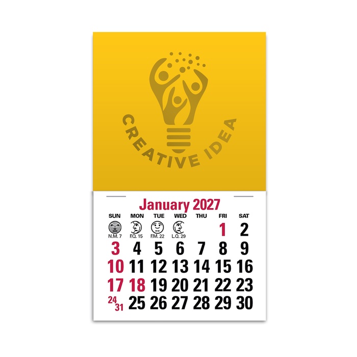 2-Color Stick Up Grid, English (14-Month) Square Shape - 2027