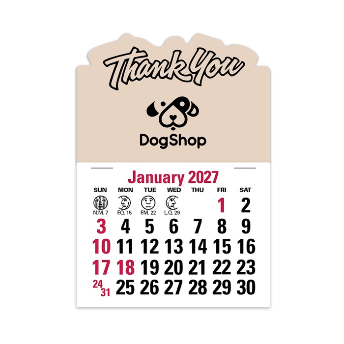 2-Color Stick Up Grid, English (14-Month) Thank You Shape - 2027
