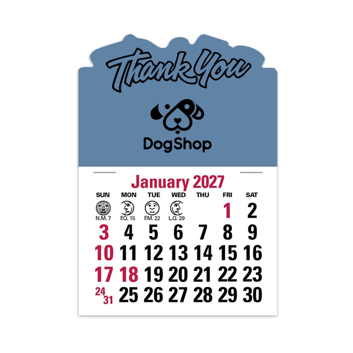 2-Color Stick Up Grid, English (14-Month) Thank You Shape - 2027