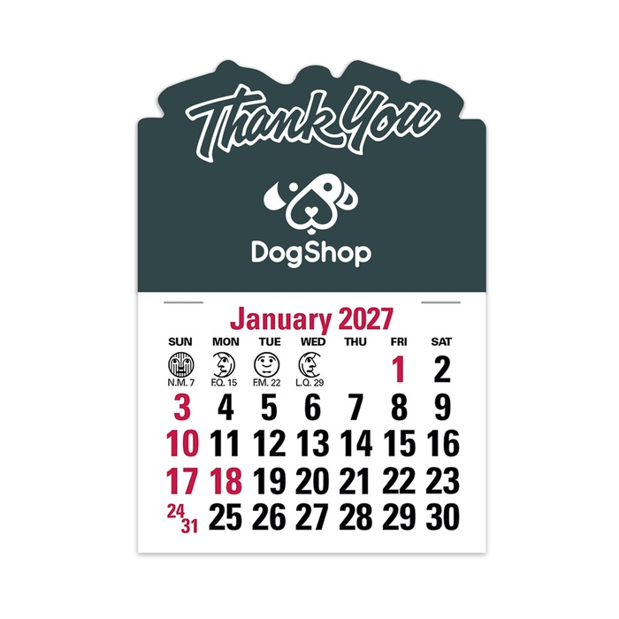 2-Color Stick Up Grid, English (14-Month) Thank You Shape - 2027