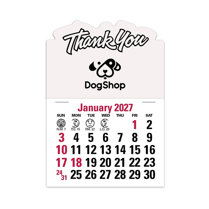 2-Color Stick Up Grid, English (14-Month) Thank You Shape - 2027