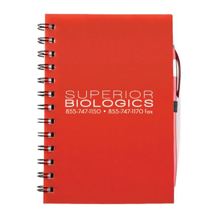 SpiralScript 5.5 x 7 Plastic Spiral Journal with Pen