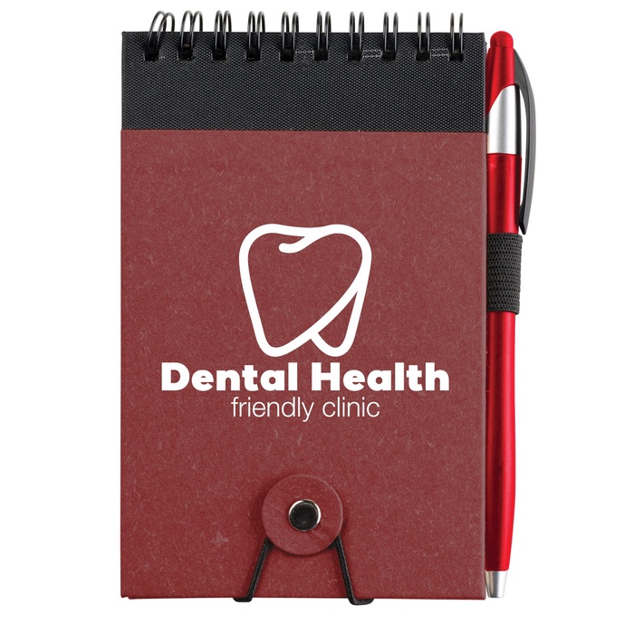 Jot & Go 3.75 x 5.75 Cardboard Spiral Journal with Pen - Colors