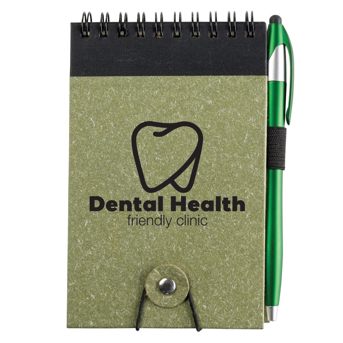 Jot & Go 3.75 x 5.75 Cardboard Spiral Journal with Pen - Colors