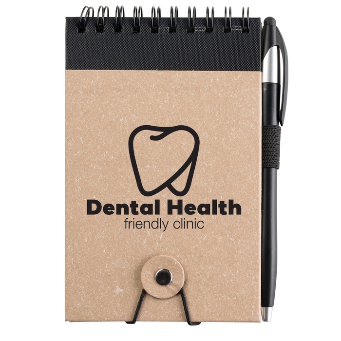 Jot & Go 3.75 x 5.75 Cardboard Spiral Journal with Pen - Colors