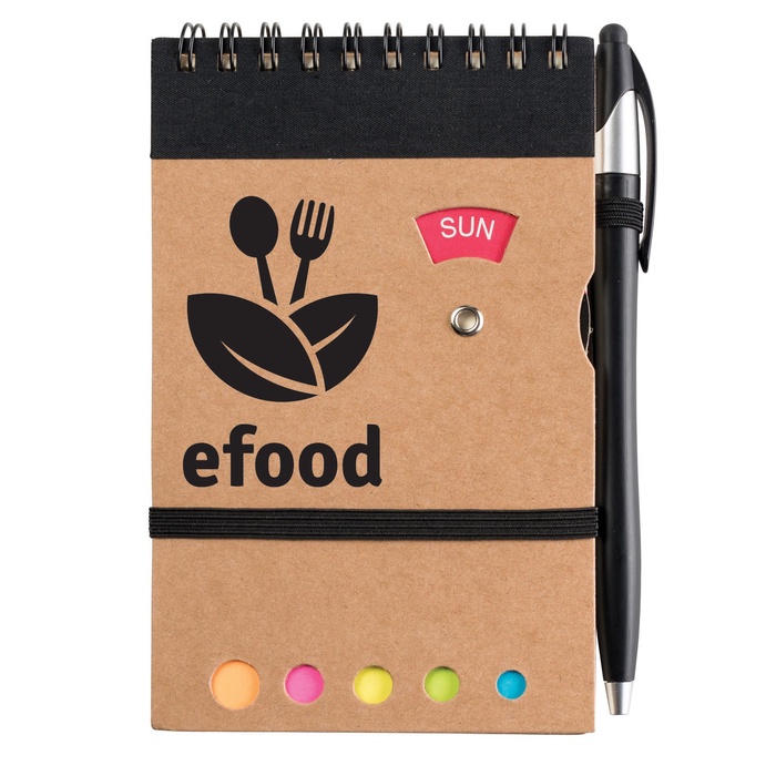 Jot & Go 3.75 x 5.75 Cardboard Spiral Journal with Pen