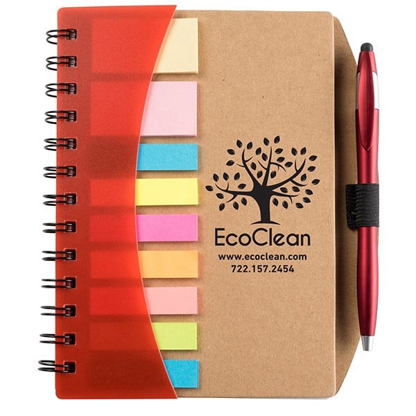 Inkspire 6.1 x 7 Cardboard Spiral Journal with Pen - Unlined