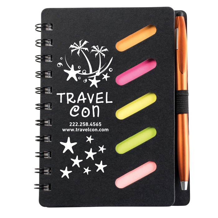 Scribbly 4.8 x 6.1 Cardboard Spiral Journal with Pen - Unlined