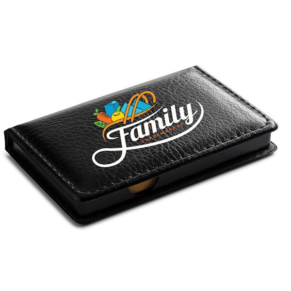 Leatherette Flip-Top Calendar Box with Sticky Sheets and Flags