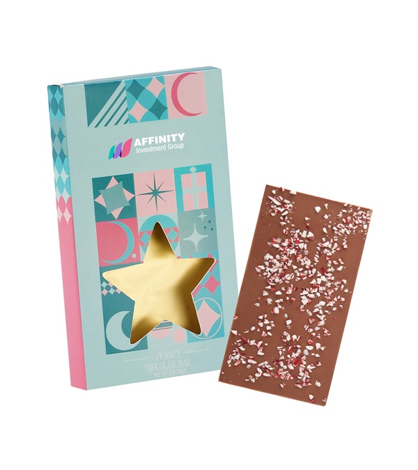 1 oz Peppermint Belgian Chocolate in Star Window