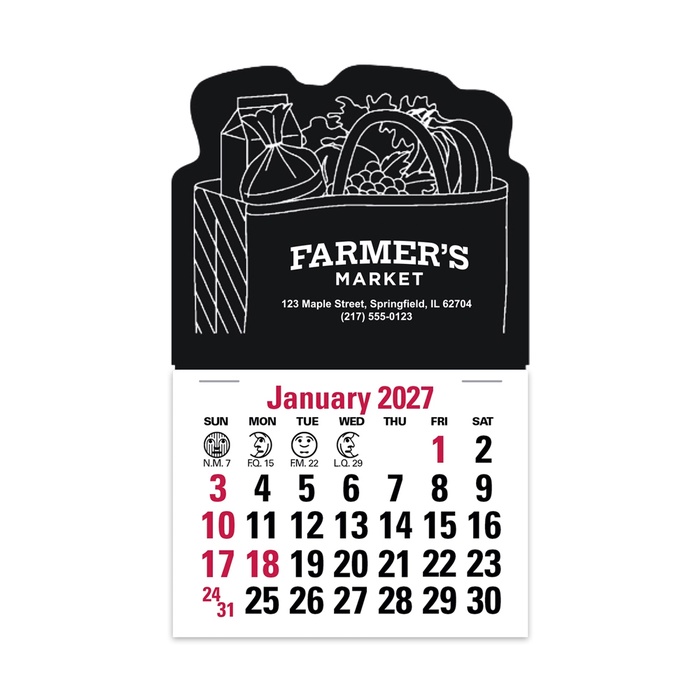 2-Color Stick Up Grid, English (14-Month) Grocery Bag - 2027