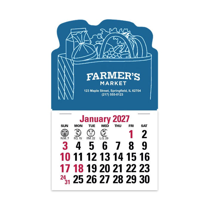 2-Color Stick Up Grid, English (14-Month) Grocery Bag - 2027